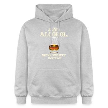 Avoid Alcohol Drink Whiskey - Gildan Unisex Softstyle® Midweight Hoodie - Hellgrau meliert - Vorne - Liana (172cm) & Jaron (178cm)