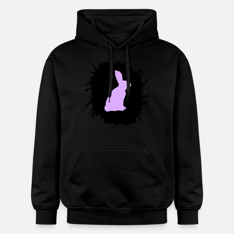 Éclaboussures de lapin - Sweat à capuche Softstyle® Gildan Unisexe - noir