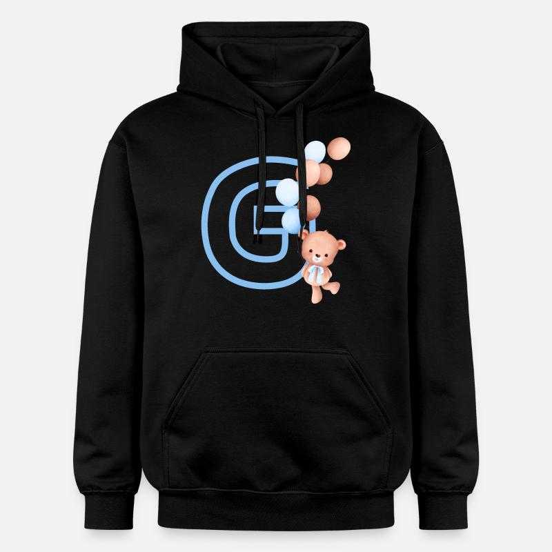 Buchstabe g blauer Bär - Gildan Unisex Softstyle® Midweight Hoodie - Schwarz