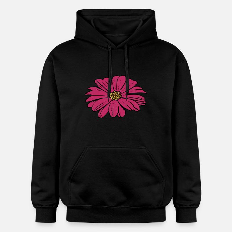 fleur, fleur, rouge, violet - Sweat à capuche Softstyle® Gildan Unisexe - noir
