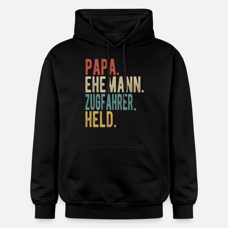 Zugfahrer Papa Ehemann Held - Gildan Unisex Softstyle® Midweight Hoodie - Schwarz