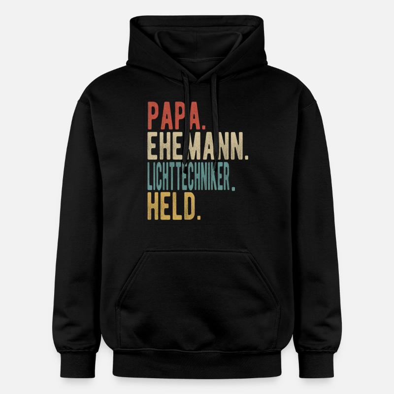 Lichttechniker Papa Ehemann Held - Gildan Unisex Softstyle® Midweight Hoodie - Schwarz