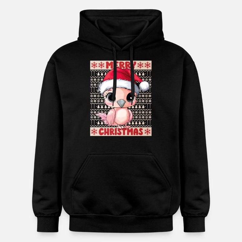 Flamingo Ugly Noël Noël Doux - Sweat à capuche Softstyle® Gildan Unisexe - noir