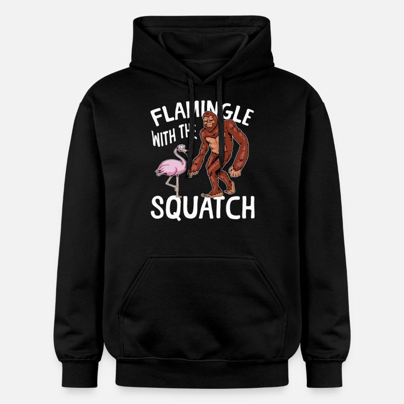 Squatch Bigfoot Sasquatch Flamingo - Sweat à capuche Softstyle® Gildan Unisexe - noir
