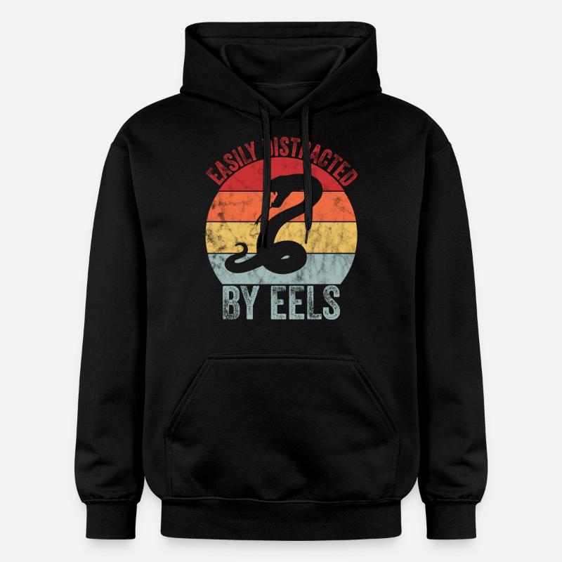 Distrait par les anguilles - Sweat à capuche Softstyle® Gildan Unisexe - noir