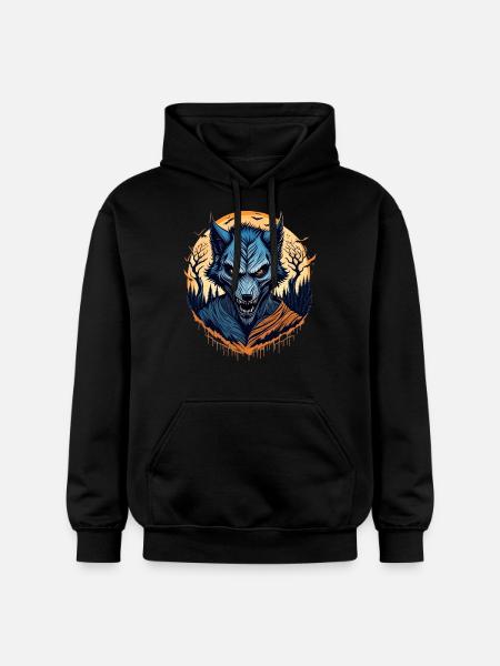Gruseliges Halloween-partykostüm Werwolf - Gildan Unisex Softstyle® Midweight Hoodie - black
