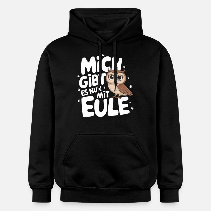 Nachteule Eule Eulen Vogel - Gildan Unisex Softstyle® Midweight Hoodie - Schwarz