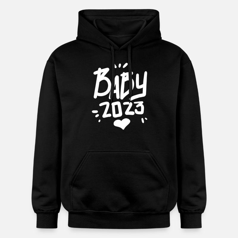 Grossesse Bébé enceinte 2023 - Sweat à capuche Softstyle® Gildan Unisexe - noir