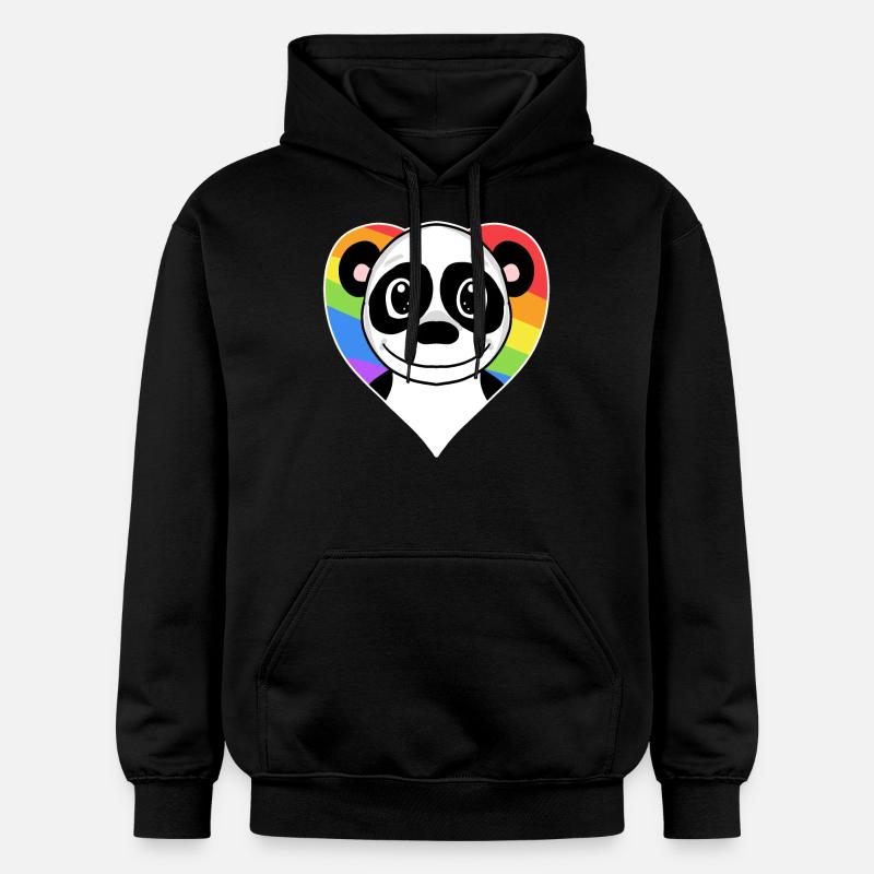 Gay Rainbow Panda LGBT - Sweat à capuche Softstyle® Gildan Unisexe - noir