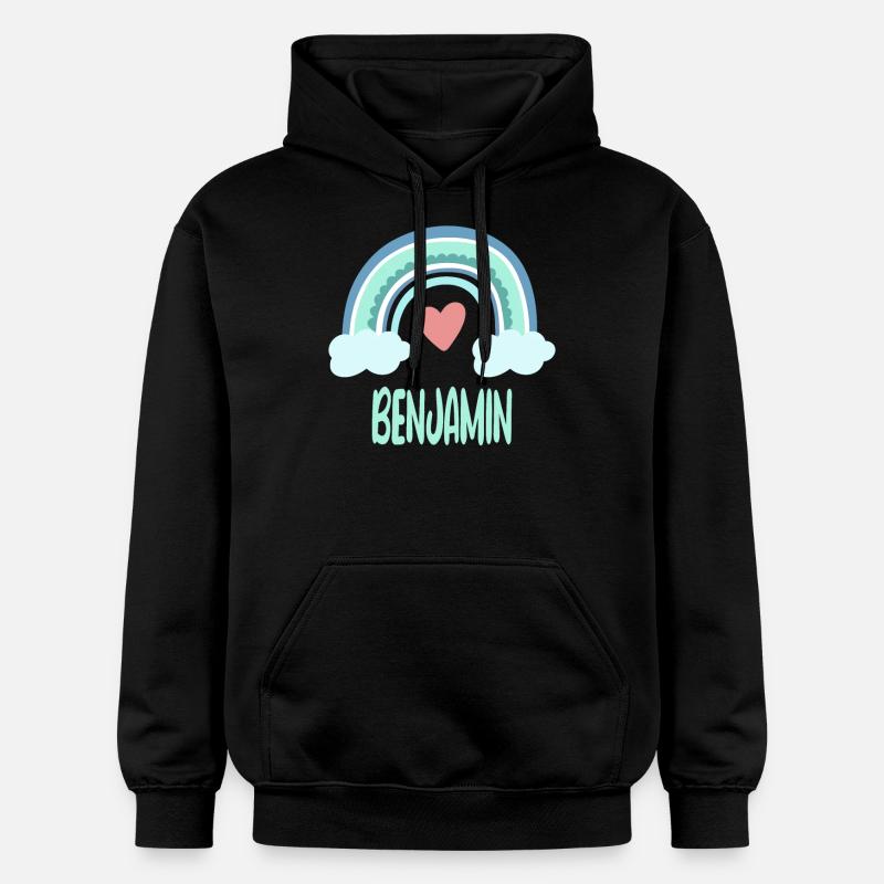 Benjamin Nom Rainbow Baby - Sweat à capuche Softstyle® Gildan Unisexe - noir