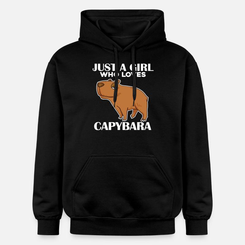 Capybara Mädchen Spruch - Gildan Unisex Softstyle® Midweight Hoodie - Schwarz