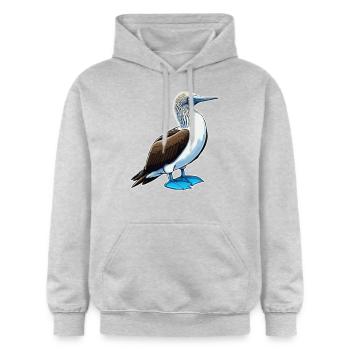 Vogel Blaufuß Tölpel Vogel Geschenk - Gildan Unisex Softstyle® Midweight Hoodie - Hellgrau meliert - Vorne - Liana (172cm) & Jaron (178cm)