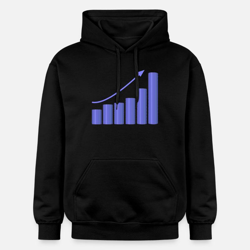 Courbe de croissance avec pente dynamique - Sweat à capuche Softstyle® Gildan Unisexe - noir