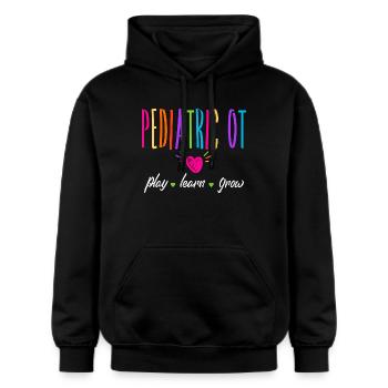 Ergotherapie - Gildan Unisex Softstyle® Midweight Hoodie - Schwarz - Vorne - Marisol (170cm) & Nik (191cm)