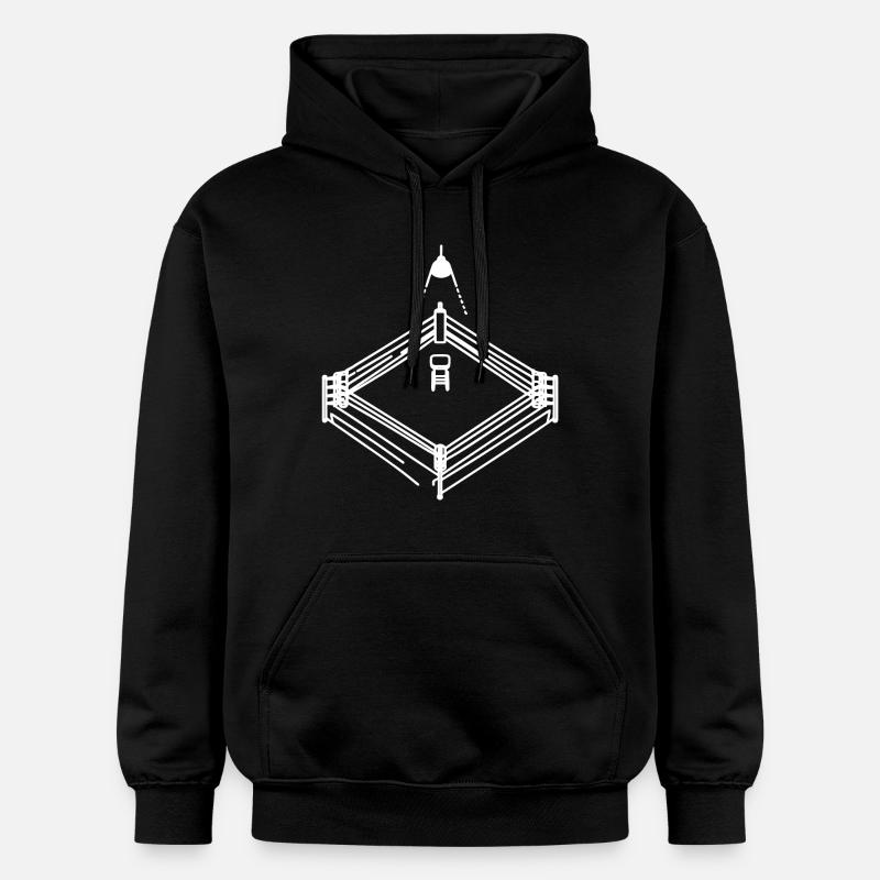 Dessin de ring de boxe - Sweat à capuche Softstyle® Gildan Unisexe - noir