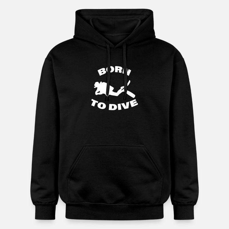 NÉ POUR PLONGER - Sweat à capuche Softstyle® Gildan Unisexe - noir