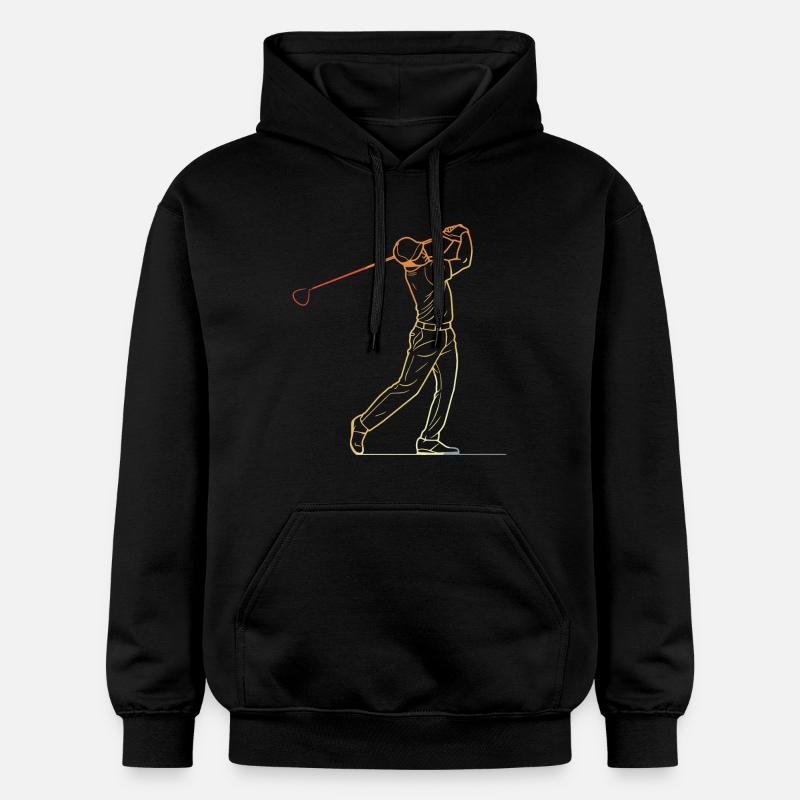 Dessin au trait du golfeur - Sweat à capuche Softstyle® Gildan Unisexe - noir
