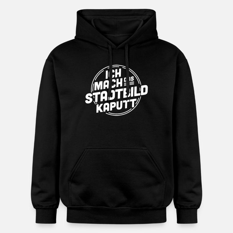 Ich mach das Stadtbild kaputt – Statement - Gildan Unisex Softstyle® Midweight Hoodie - Schwarz