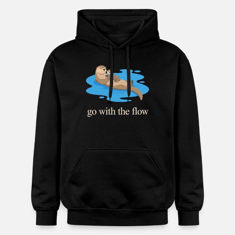 Otter Duo : Laissez-vous porter - Sweat à capuche Softstyle® Gildan Unisexe - noir