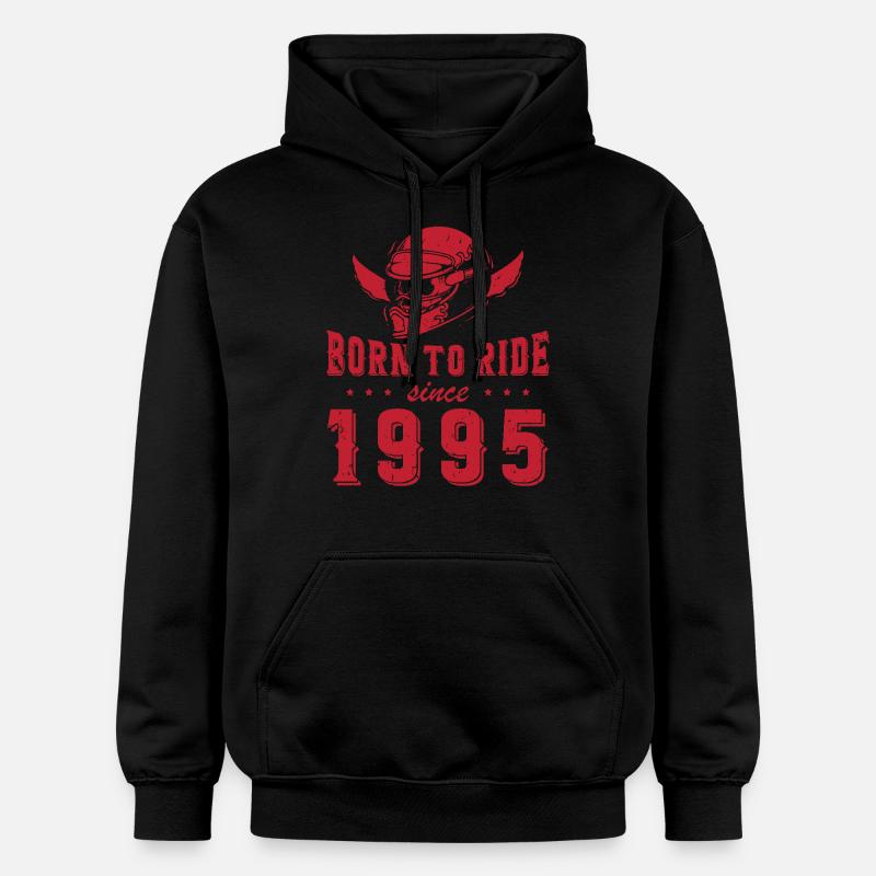 Né pour rouler depuis 1995 - Sweat à capuche Softstyle® Gildan Unisexe - noir