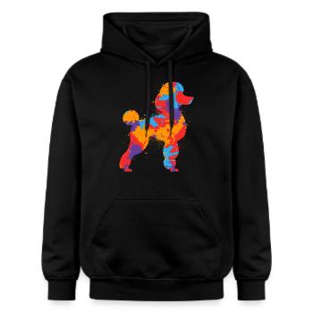 Pudel Bunt Liebhaber Hunde Liebhaber Hund Pudel - Gildan Unisex Softstyle® Midweight Hoodie - Schwarz - Vorne - Marisol (170cm) & Nik (191cm)