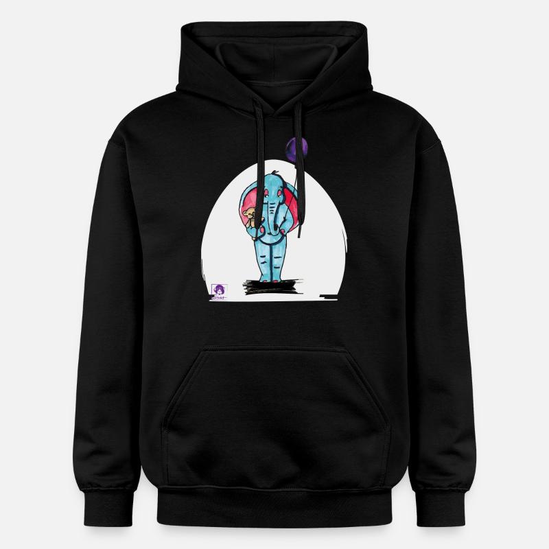 Elijah der Elefant - Gildan Unisex Softstyle® Midweight Hoodie - Schwarz