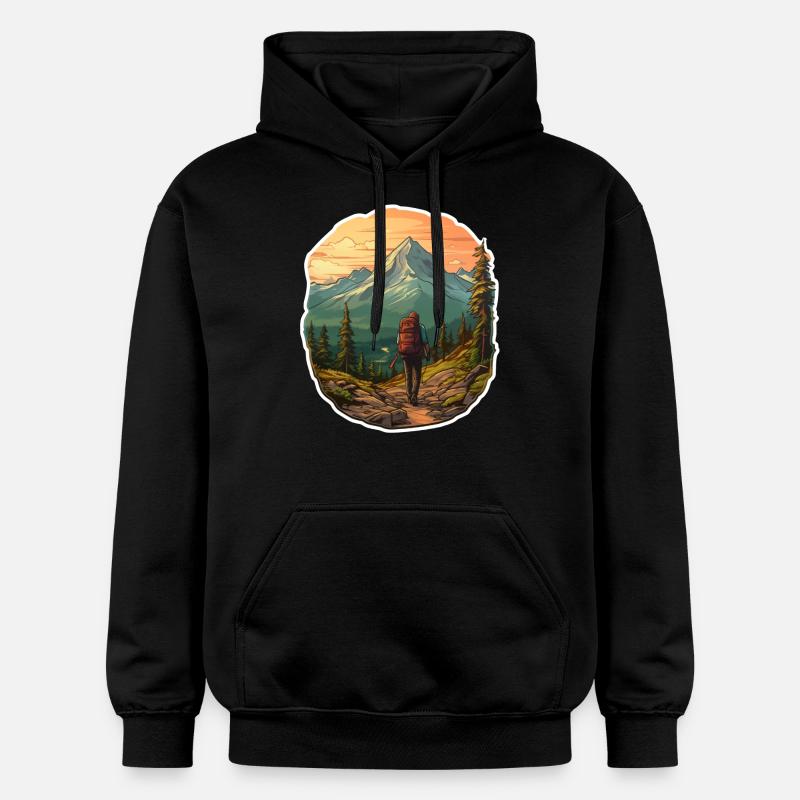 Randonnée à l’aube - Sweat à capuche Softstyle® Gildan Unisexe - noir