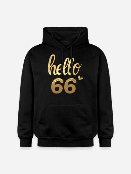 Hello 66 gold - Gildan Unisex Softstyle® Midweight Hoodie - black