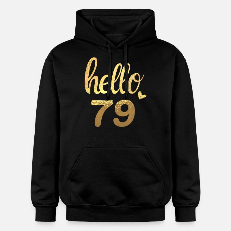 Hello 79 doré - Sweat à capuche Softstyle® Gildan Unisexe - noir