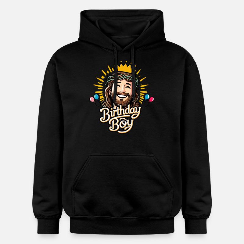 Jésus le garçon d’anniversaire - Sweat à capuche Softstyle® Gildan Unisexe - noir