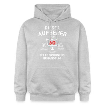 This overseer is 60 years old. - Gildan Unisex Softstyle® Midweight Hoodie - light heather grey - Front - Liana (172cm) & Jaron (178cm)