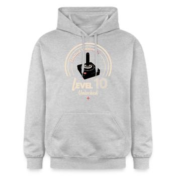 Level 10 freigeschaltet - Gildan Unisex Softstyle® Midweight Hoodie - Hellgrau meliert - Vorne - Liana (172cm) & Jaron (178cm)
