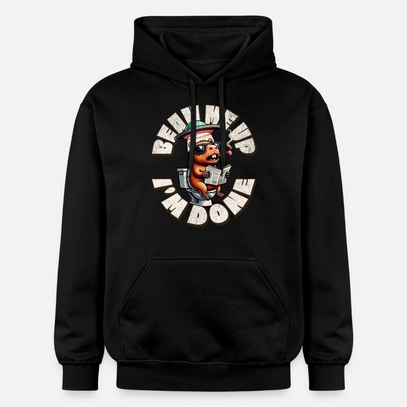 Téléporte-moi, c’est fini - Sweat à capuche Softstyle® Gildan Unisexe - noir