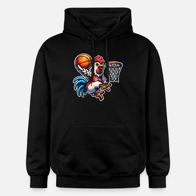 Poulet de basket-ball - Sweat à capuche Softstyle® Gildan Unisexe - noir