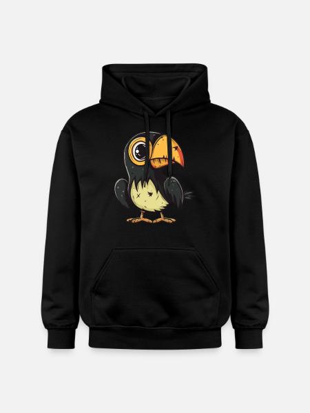 Toucan Bird Halloween Funny Zombie - Gildan Unisex Softstyle® Midweight Hoodie - black