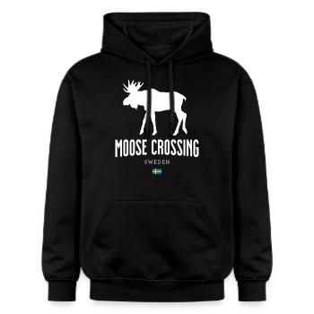 Elch Schweden - Gildan Unisex Softstyle® Midweight Hoodie - Schwarz - Vorne - Marisol (170cm) & Nik (191cm)