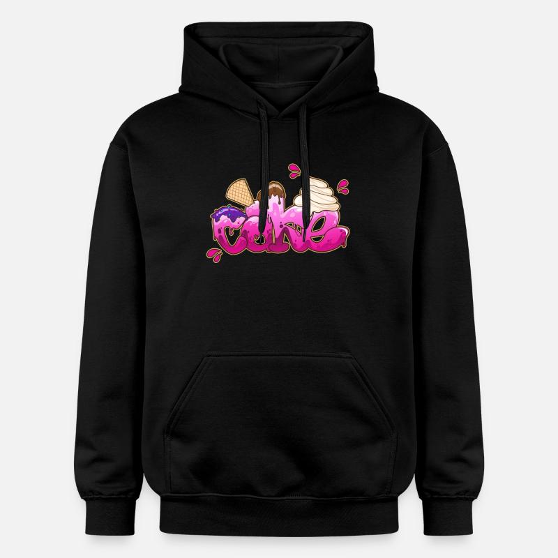 Cake Graffiti lettering - Gildan Unisex Softstyle® Midweight Hoodie - black