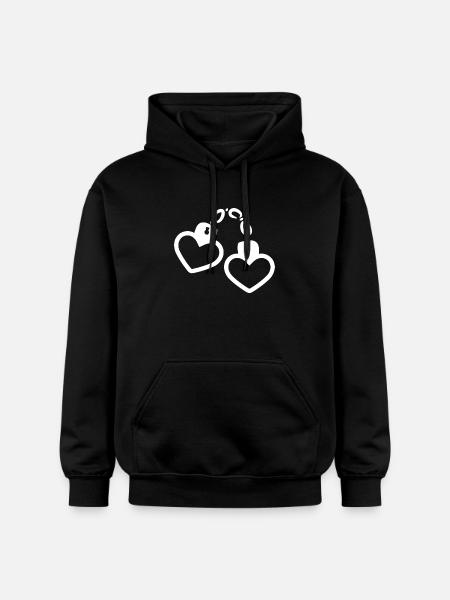 Handcuff heart white - Gildan Unisex Softstyle® Midweight Hoodie - black
