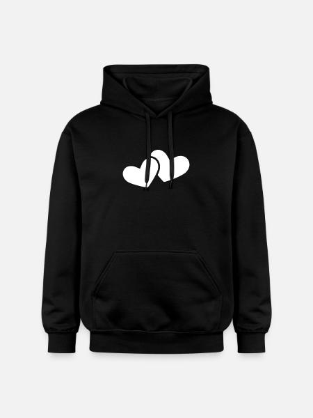 Double heart white - Gildan Unisex Softstyle® Midweight Hoodie - black