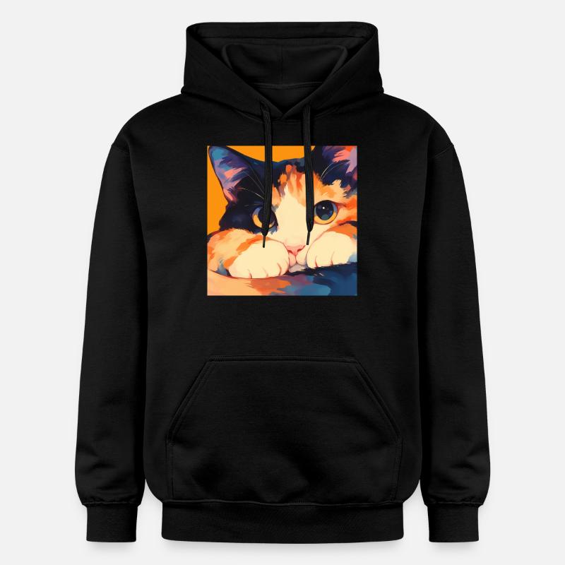 Chat, Motif De Chat - Sweat à capuche Softstyle® Gildan Unisexe - noir