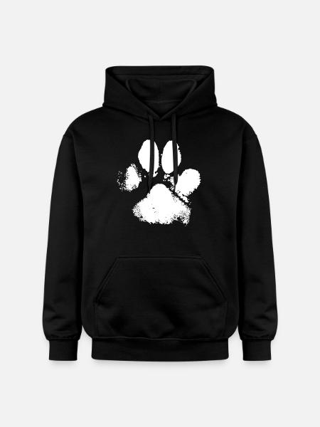 Dogs Tatze Paw Print - Gildan Unisex Softstyle® Midweight Hoodie - black