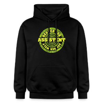 Assistent - Gildan Unisex Softstyle® Midweight Hoodie - Schwarz - Vorne - Marisol (170cm) & Nik (191cm)