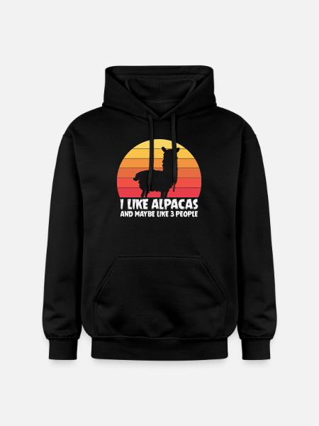 Alpaca Funny Animal Lover Alpacas - Gildan Unisex Softstyle® Midweight Hoodie - black