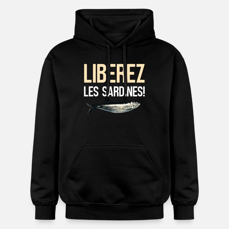 Liberez les sardines - Sweat à capuche Softstyle® Gildan Unisexe - noir
