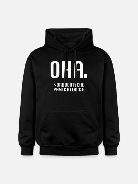 Oha. Norddeutsche Panikattacke - Gildan Unisex Softstyle® Midweight Hoodie - Schwarz