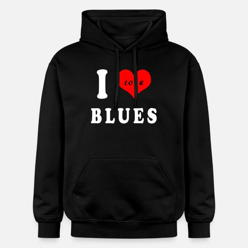J'adore le blues - Sweat à capuche Softstyle® Gildan Unisexe - noir