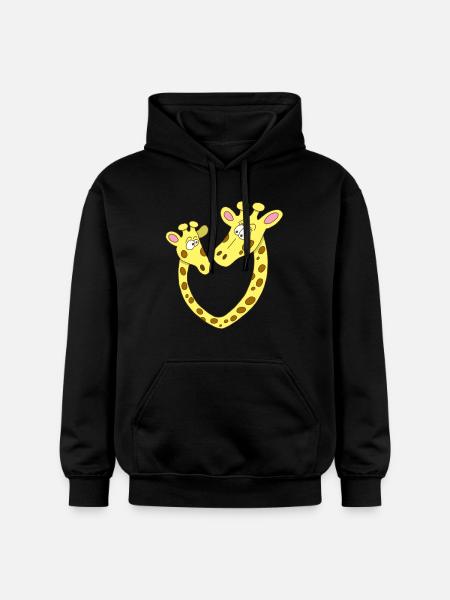 Giraffe Heart - Gildan Unisex Softstyle® Midweight Hoodie - black