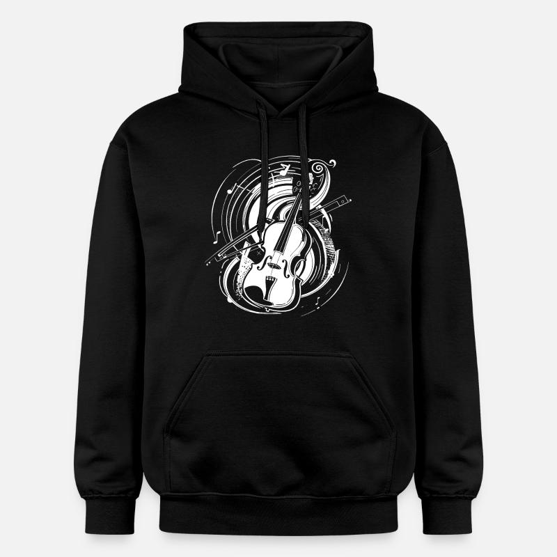 Dessin de violon - Sweat à capuche Softstyle® Gildan Unisexe - noir