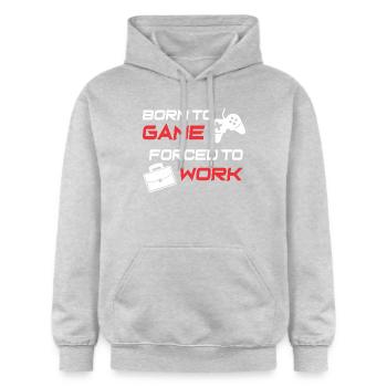 Gamer Work Ethic Graphic Tee - Gildan Unisex Softstyle® Midweight Hoodie - light heather grey - Front - Liana (172cm) & Jaron (178cm)