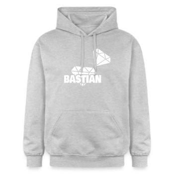 Kostbar Bastian - Gildan Unisex Softstyle® Midweight Hoodie - Hellgrau meliert - Vorne - Liana (172cm) & Jaron (178cm)